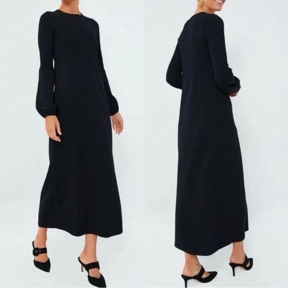 Pomander Place Dresses & Skirts - Tuckernuck Pomander Place Black Double Knit Lennox Midi Dress Puff Sleeves Sz XS